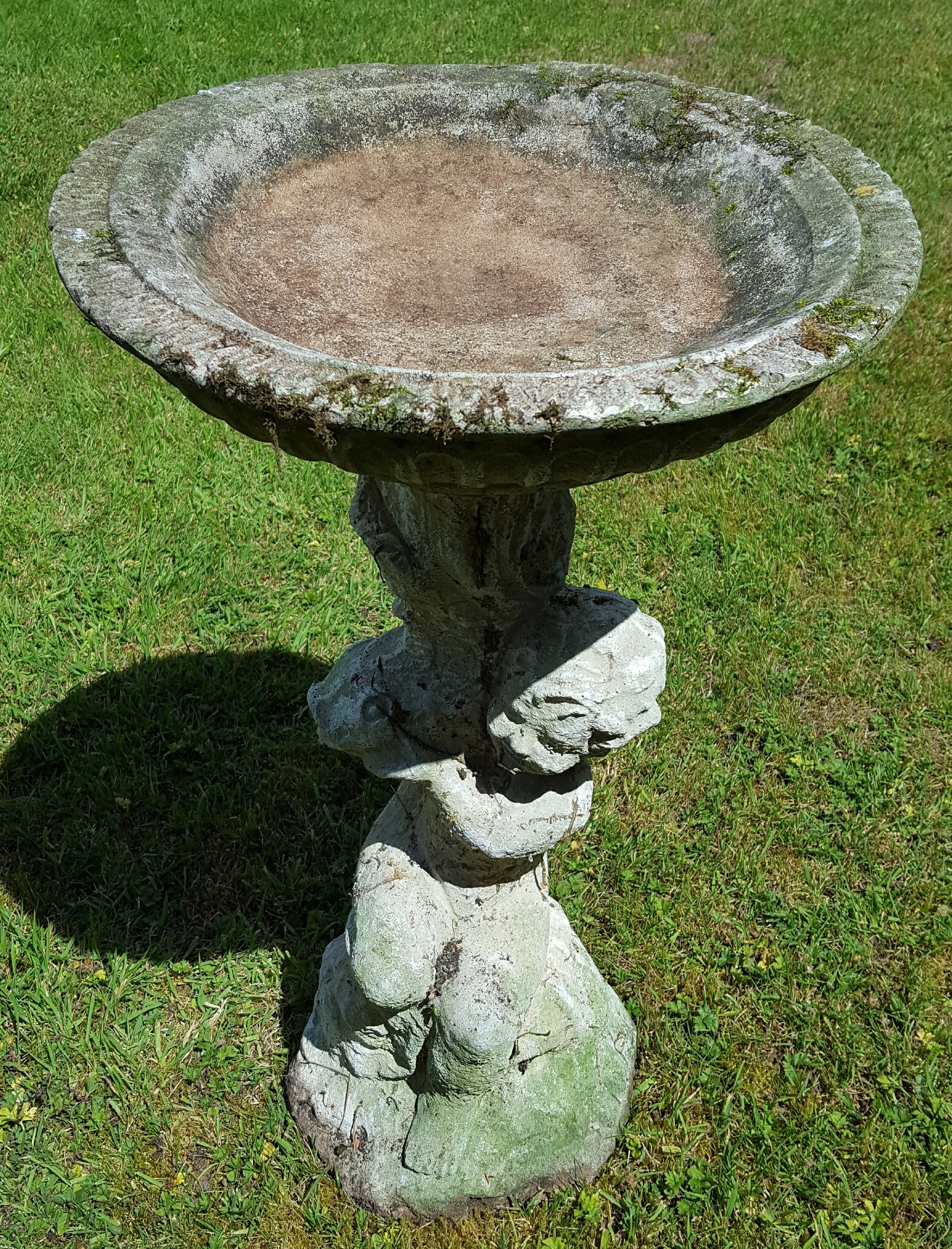 Stone bird bath bowl