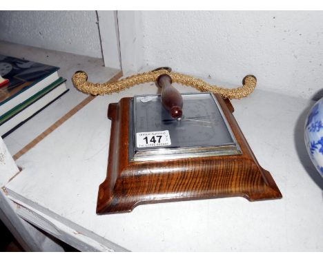 Wig hanger and oak barometer