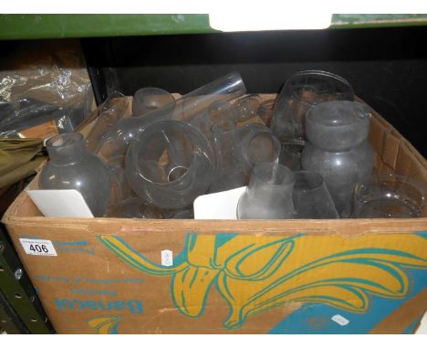 A box of oil lamp chimneys