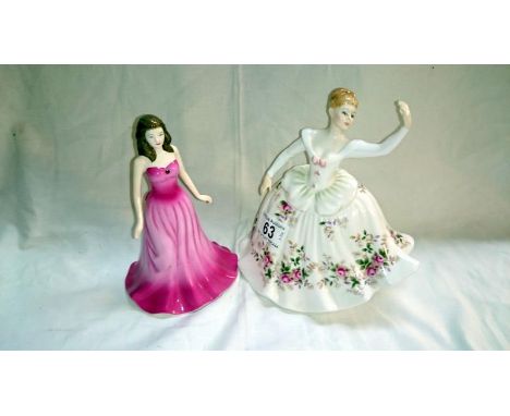 2 Royal Doulton figures, The gemstones collection July, Ruby HN 4976 & Shirley HN 2702