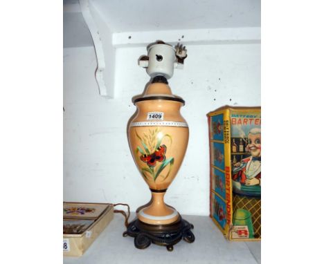 A hand painted table lamp