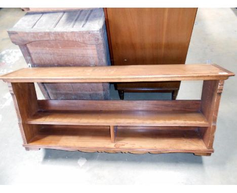 A late 19th century wood kitchen wall shelf