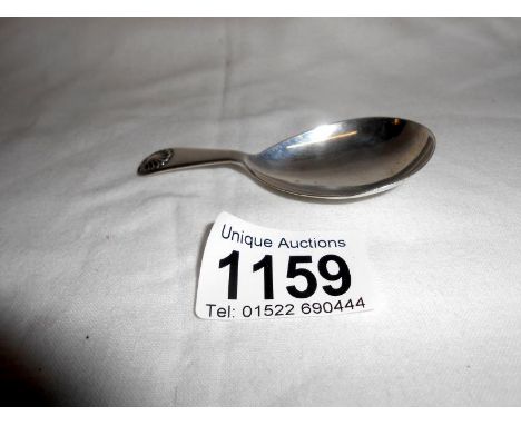 Silver tea caddy spoon HM Newcastle 1856 approx. 13gm
