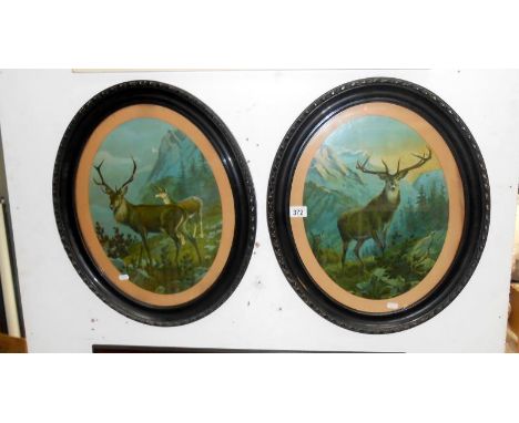 A pair of lithograph Stag pictures