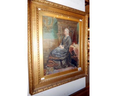 An oil painting Portrait of an Elderly Lady signed James Charles Playfair (1845-1880)