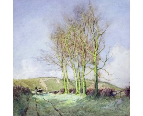 William Tatton Winter (1855-1928)Spring Time, North DownsSignedWatercolour44.5 x 44.5cm++Small area of speckled marks to the 