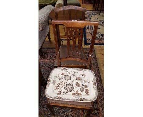 Two Edwardian Chairs & a 19th Century Wileman Rectangular Meat Platter (3).