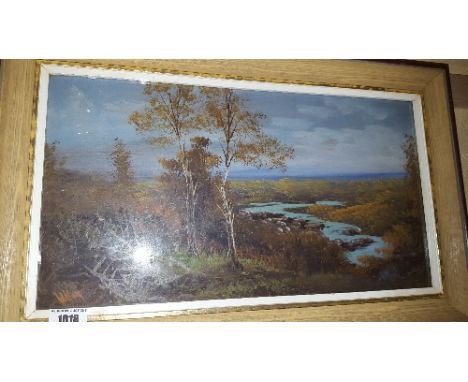 A 20th Century Oil on Panel of a River Scene; signed indistinctly lower left. 