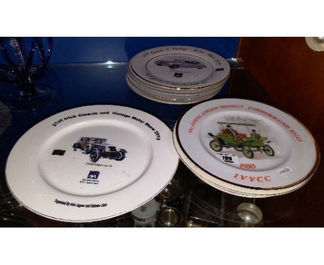Nine Vintage Car Collectors Plates to include a 1980 Gordon Bennett Commemoration Rally example.