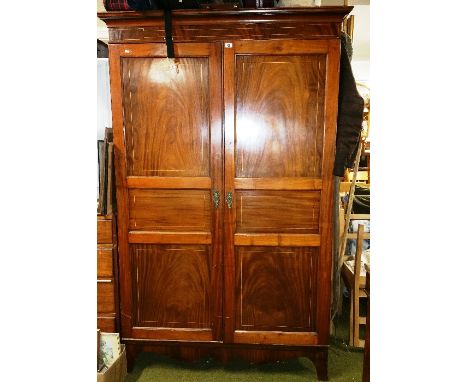 A 19th Century Mahogany Panel Door Wardrobe.