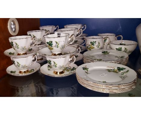 A Salisbury Tea Set with twelve cups, saucers & side plates, two milk jugs & two sugar bowls.