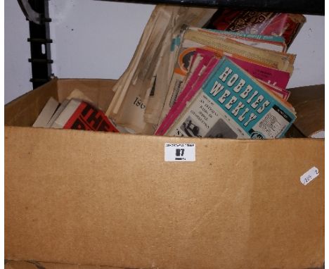 A Box of Later Printings of The War Magazines, also with Vintage 'Hobbies' magazines.