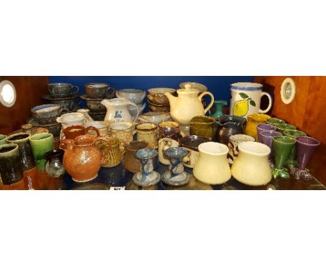 A Shelf of Stoneware; to include various makers.