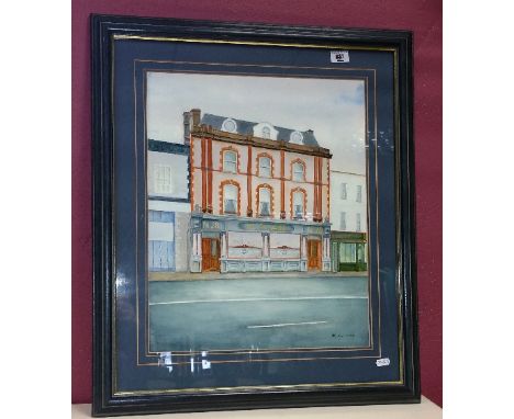 A Watercolour by R. Guthrie, an Irish Pub Frontage, No. 28 W. Ryan Public House', signed l.r., 49 x 40cm.