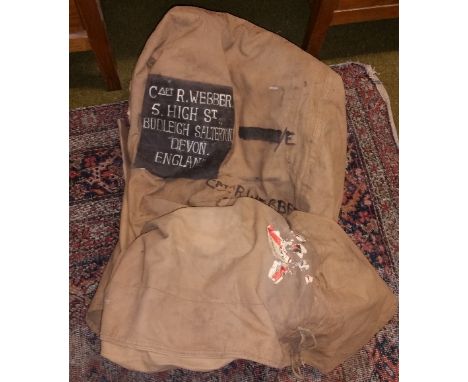 A Large Military Canvas Horse Coat - For Capt. R. Weber.