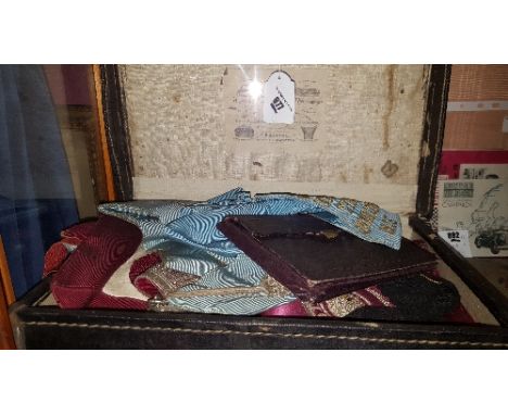 A Vintage Masonic Apron Cuffs etc.