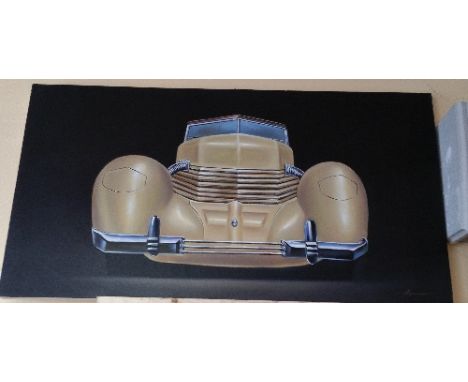 An Oil on Canvas Depicting a Vintage Motor Car. 
