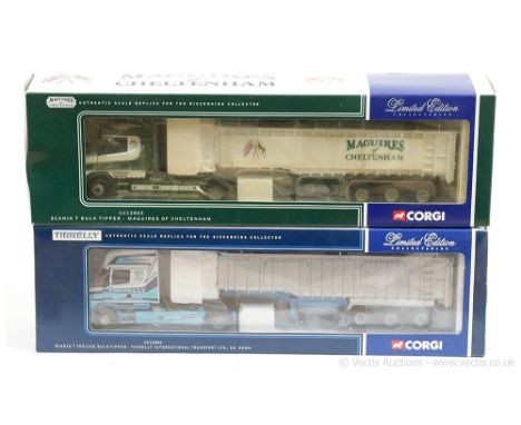 Corgi 1/50th scale pair (1) CC12805 Scania T Topline Bulk Tipper - Tinnelly International Ltd County Down; (2) CC12803 Scania