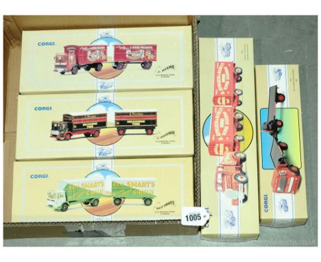 Corgi Classics - a group of Articulated Truck and Trailers to include 97895 AEC Flatbed "BRS"; 97893 Box Truck "B.Ayres"; 978