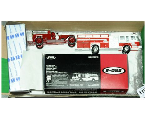 Conrad 5510 (1/50th scale) E-One Hush Pumper - white, red, chrome and silver trim - Mint in an Excellent box and Vintage Fire