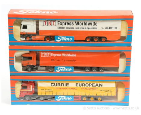 Tekno 1/50th scale group (1) Currie European International Transport; (2) TNT Express Worldwide; (3) TNT Express Worldwide "W