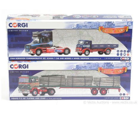 Corgi 1/50th scale Hauliers of Renown pair (1) CC15505 Volvo F12 40' Flatbed and load - H.E. Payne of Bedfordshire; (2) CC992