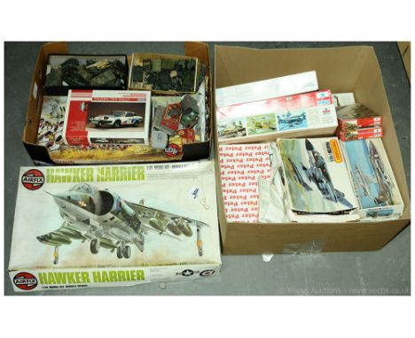 Plastic Kits -  a large group to include Matchbox (1/72 Scale) Phantom; SA330 Puma Helicopter; Airfix "Royal Navy Vosper" - c