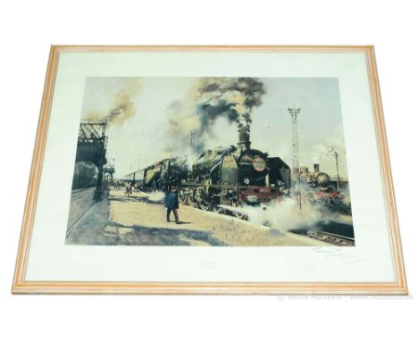 COLLECTION ONLY SHIPPING NOT AVAILABLE FOR THIS LOT - framed signed Terence Cuneo limited edition print "La Fleche D'or" show