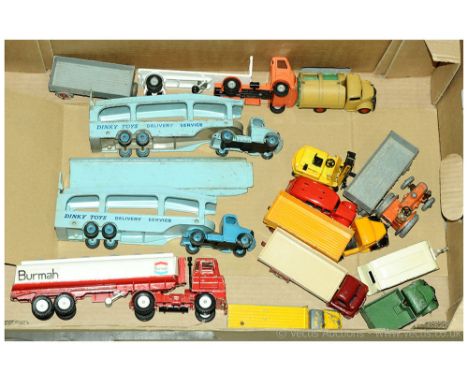 Dinky Unboxed Group to include; Bedford Pullmore Car Transporter Pair (one comes with tinplate ramp); Bedford Refuse Collecto
