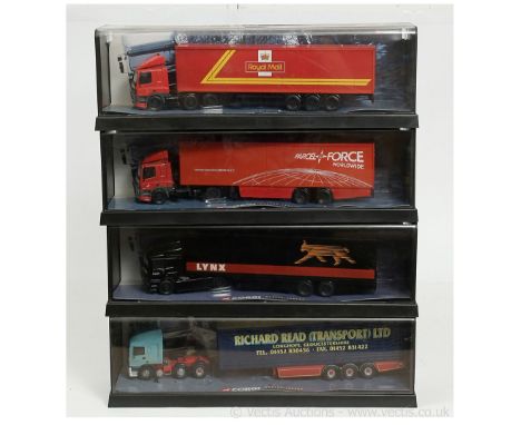 Corgi 1/50th scale group (1) 75501 Leyland DAF Box Trailer - Parcelforce Worldwide; (2) 75001 ERF EG Box Trailer - Lynx Expre