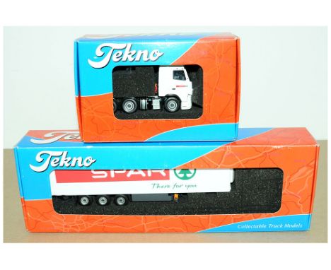 Tekno Volvo 540 Articulated Truck and Trailer "Spar There For You" - white, black, red, green - this Refrigerated Trailer wit