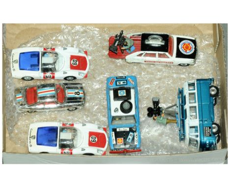 Corgi Unboxed Group to include; Commer "Samuelson Film Service Limited" - two-tone white, blue, spun hubs, with camera man &a