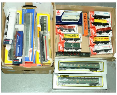 HO Gauge Scale group of Continental Outline Rolling Stock including 4 x DB Coaches by Rivarossi &amp; Liliput; Liliput SBB 2n