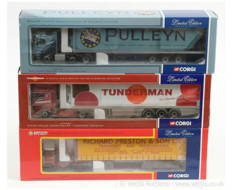 Corgi 1/50th scale group (1) CC12505 Atkinson Borderer Tautliner - Richard Preston &amp; Sons Ltd; (2) CC12902 Scania Topline