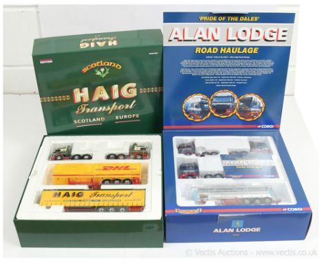 Corgi 1/50th scale pair of Sets (1) CC99164 Alan Lodge comprising XF - Scania Topline, MAN TGA - Clayton Tanker and Limited E