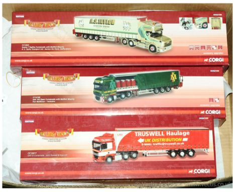 Corgi "Hauliers of Renown" - a group of (1/50 Scale) Truck and Trailers to include CC13617 DAF "Truswell Haulage"; CC14108 DA