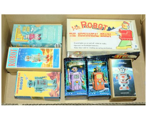 Tinplate Robots a group of more recent issues to include "Mini Sonic"; "Fantastic Venus"; "Lavender Robot"; "Mr Robot the Mec