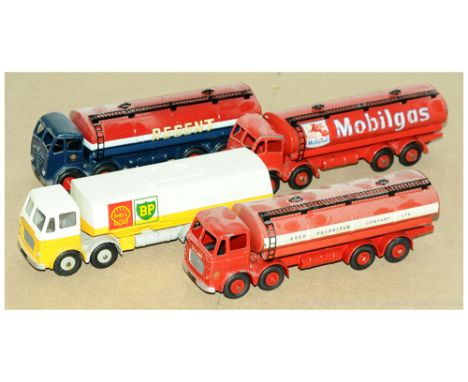 Dinky Unboxed Group of Tankers to include; Foden (type 2) "Regent"; another "Mobilgas"; Leyland Octopus "Esso Petroleum Compa