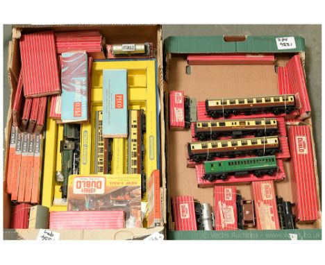 Hornby Dublo 2-rail model railway equipment. Including No.2021 The Red Dragon Passenger Train Set containing BR green 4-6-0 C