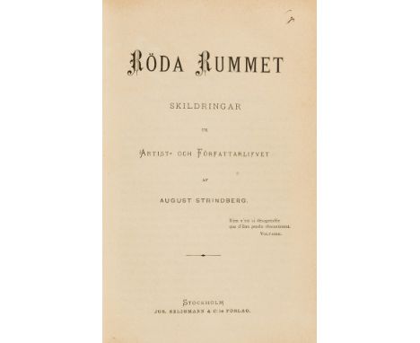NO RESERVE Satire on Stockholm.- Strindberg (August) Röda Rummet. Skildringar ur Artist- och Författarlifvet, first edition, 