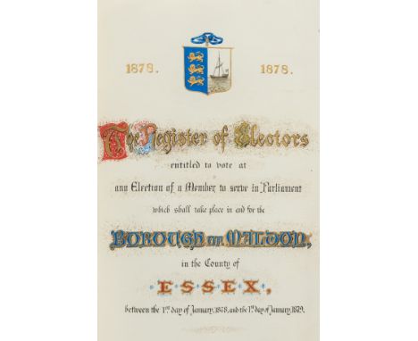 Calligraphic Manuscript.- Maldon, Essex.- Courtauld (George, cloth manufacturer and Liberal politician, MP for Maldon 1878-85