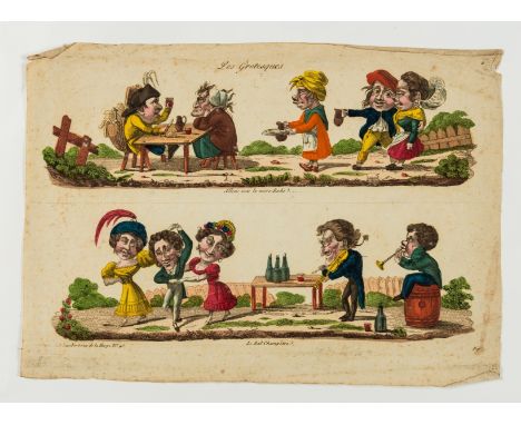 Caricatures &amp; Prints.- Lambert (M., Paris-based publisher, c. 1780) Les Grotesques, pair of caricatures with two horizont