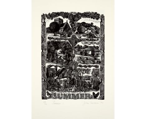 Lawrence (John) The Four Seasons: Four Wood Engravings made in 1982 to illustrate The Magic Apple Tree, by Susan Hill, one of
