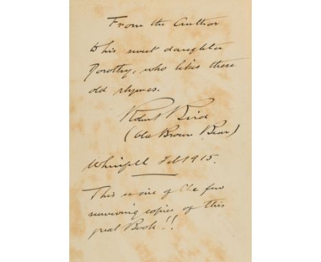 NO RESERVE Poetry.- [Bird (Robert)] Law Lyrics, first edition, the author's own copy, half-title, author's ownership inscript