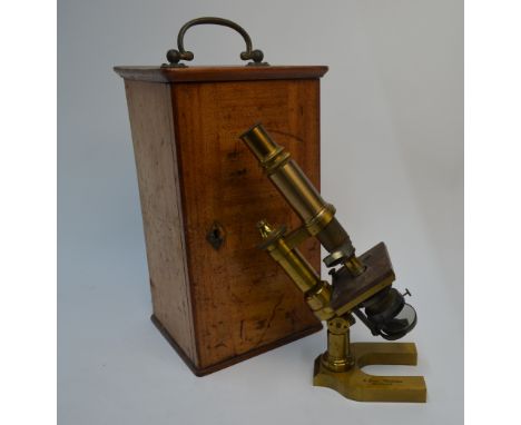 An Ernst Leitz, Wetzlar microscope no.22062, in case with three condenser lenses