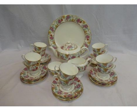 A Royal Worcester ten setting tea/sandwich set, in the Chinese Garden pattern.