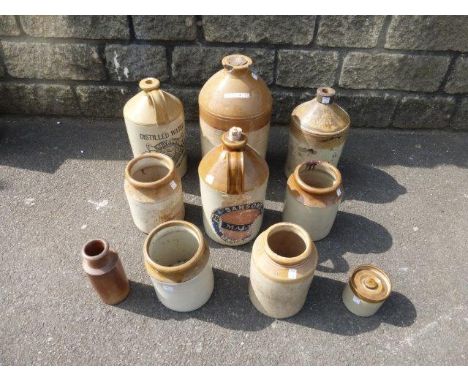A collection of stoneware flagons and jars to include R. Fry & Co. Ltd.