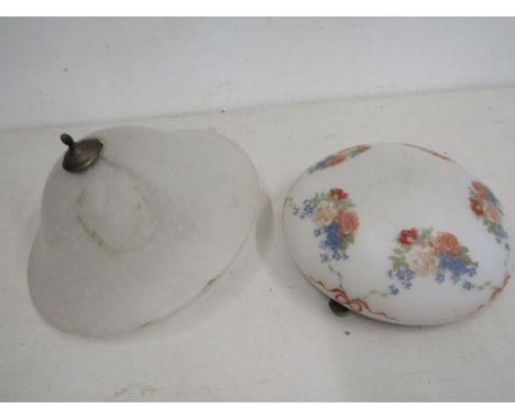 vintage glass fly catcher shade and one other
