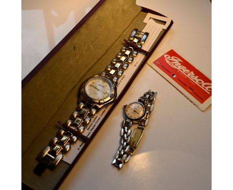 Two Ingersoll watches, a vintage ladies Ingersoll wristwatch and a gents quartz movement watch with metal strap in original c