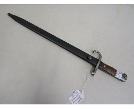 Argentine 1909 mauser bayonet , crest intact (often grinded off when takenout of service) with matching numbers to blade and 